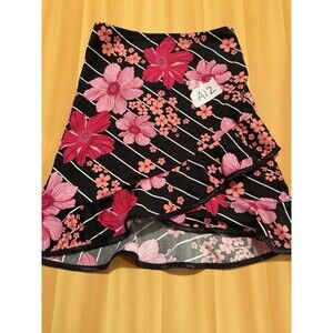 Julies Closet Girls Skirt M Medium Pink Black Floral